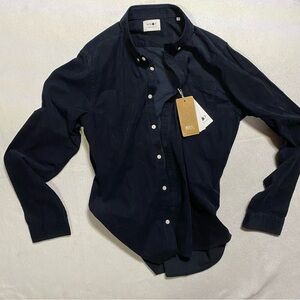 NEW NN07 Men's Button Down Shirt Navy Corduroy Large